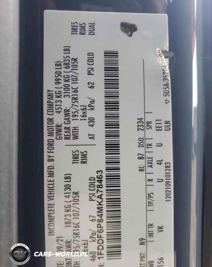 2021 Ford Transit T-350 Hd VIN:1FDDF6P84MKA78463 - 13