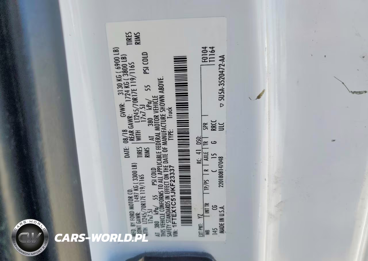 2018 Ford F150 Super Cab VIN:1FTEX1C51JKF23337 - 10