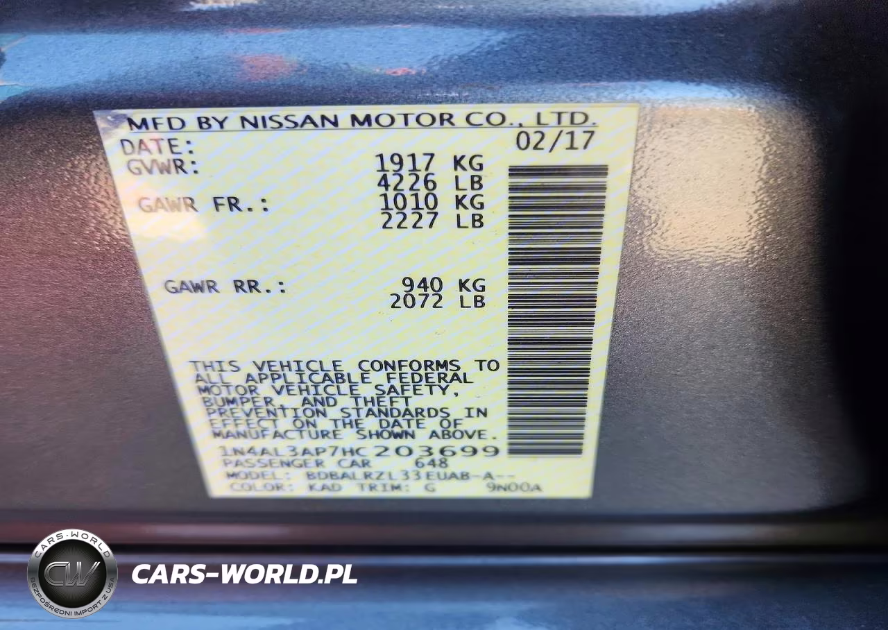 2017 Nissan Altima 2.5 Sl VIN:1N4AL3AP7HC203699 - 13