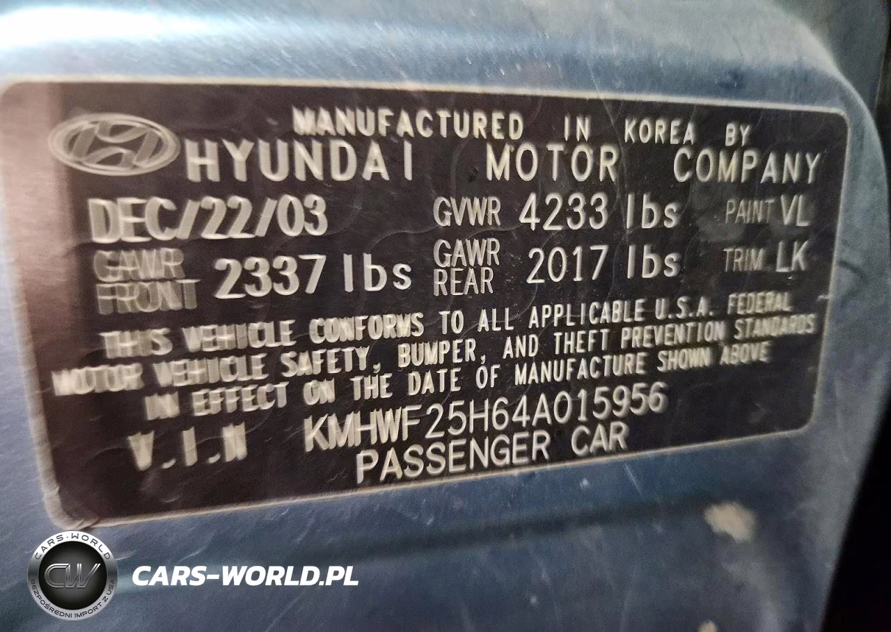 2004 Hyundai Sonata Gl VIN:KMHWF25H64A015956 - 14