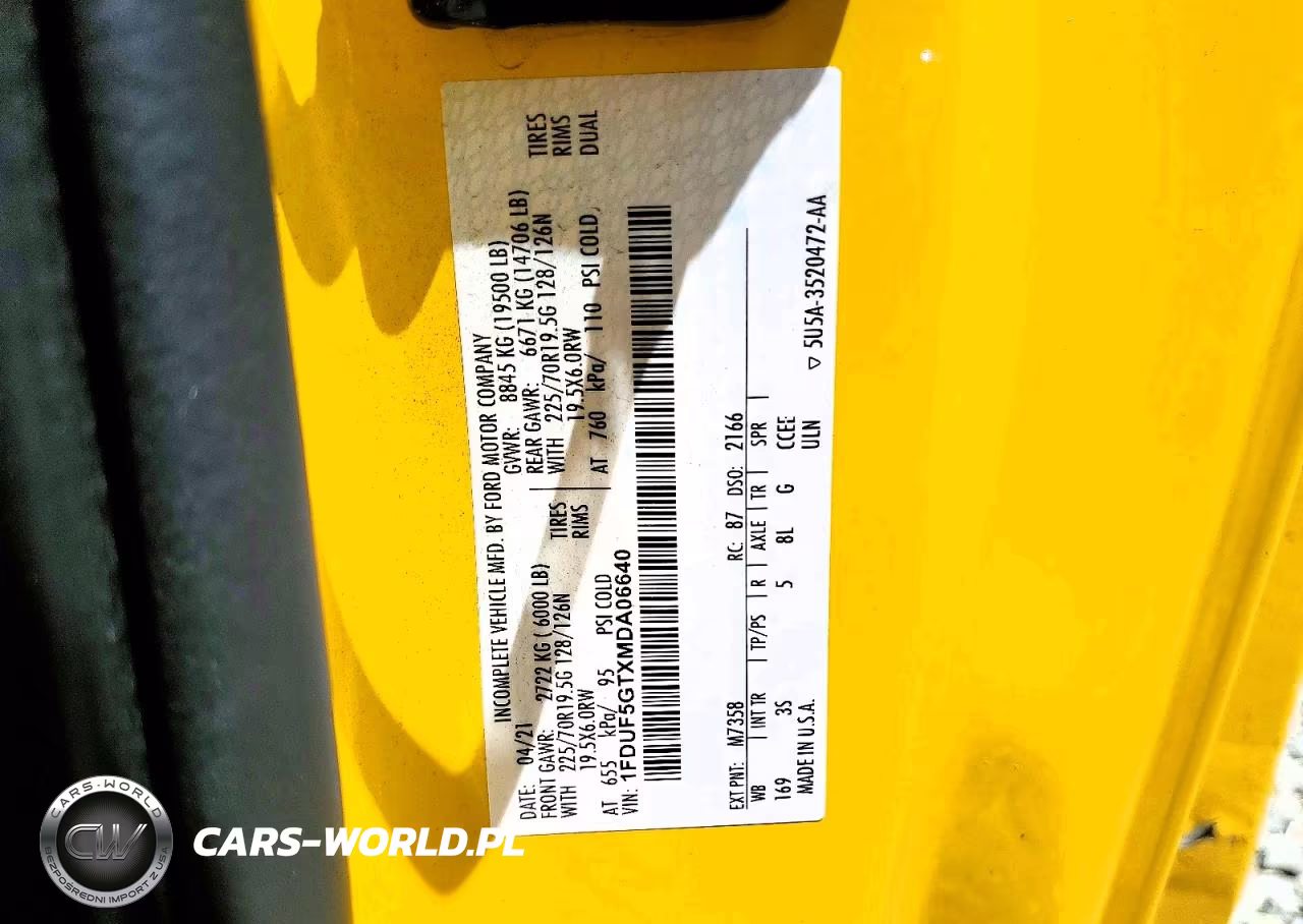 2021 Ford F550 Super Duty VIN:1FDUF5GTXMDA06640 - 12