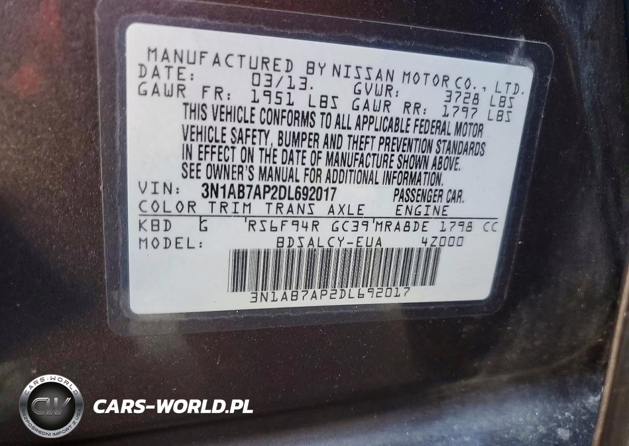 2013 Nissan Sentra S VIN:3N1AB7AP2DL692017 - 12