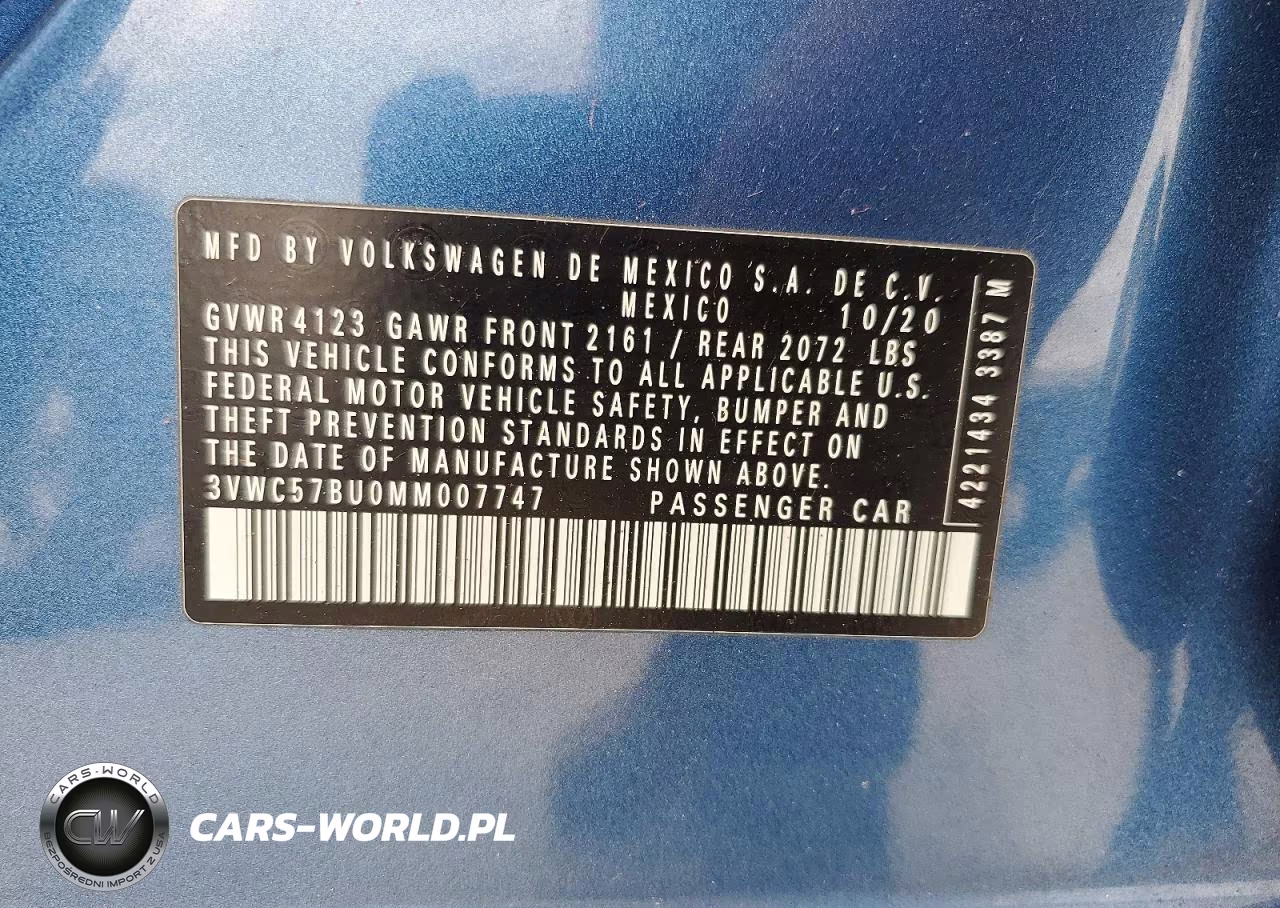 2021 Volkswagen Jetta S VIN:3VWC57BU0MM007747 - 12
