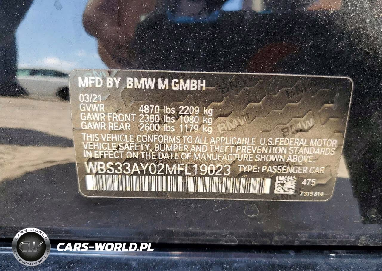 2021 BMW M3 Competition VIN:WBS33AY02MFL19023 - 12