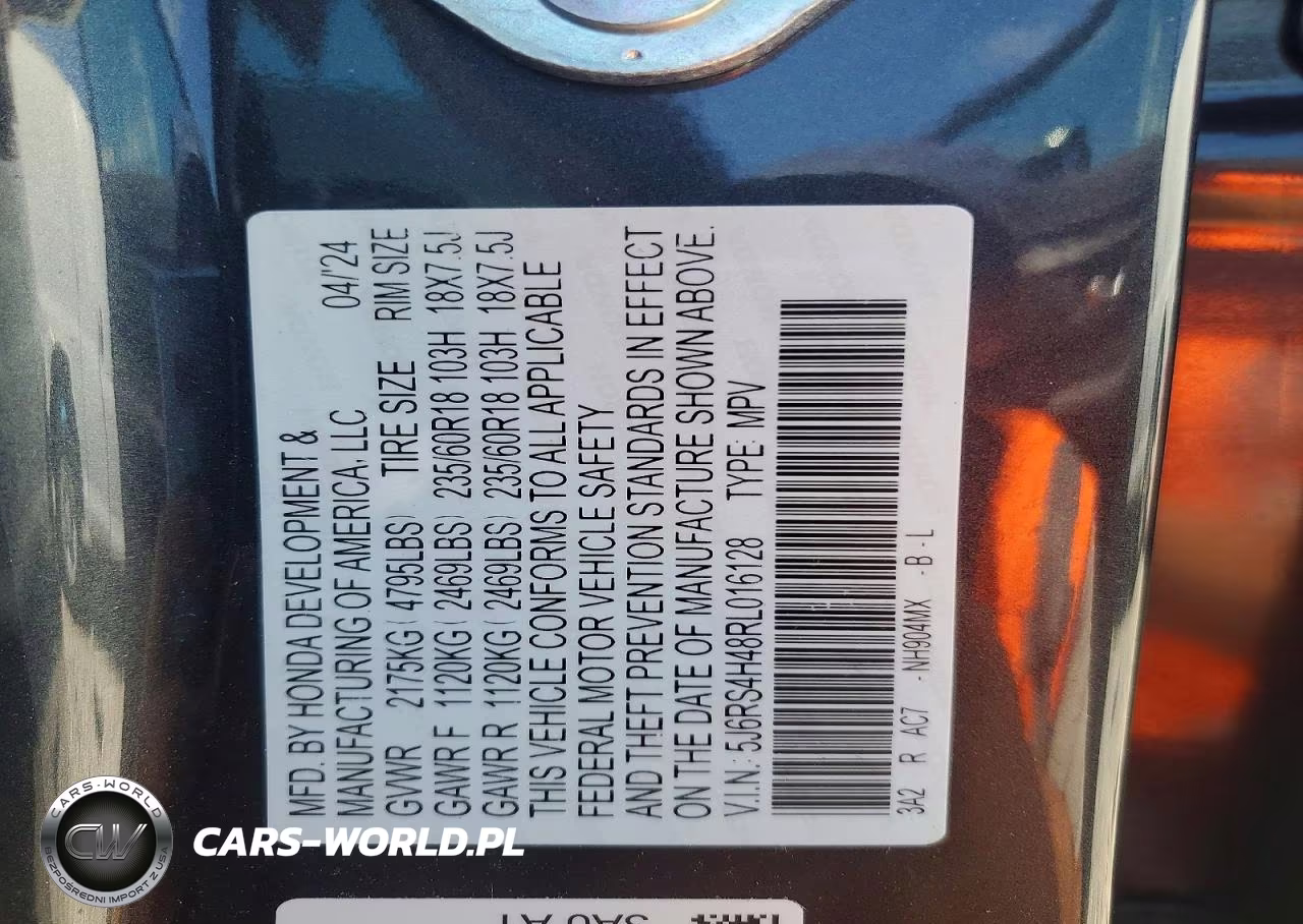 2024 Honda Cr-V Ex VIN:5J6RS4H48RL016128 - 13