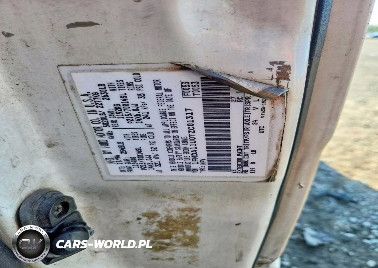 1996 Ford Aerostar VIN:1FMDA11U0TZC01317 - 13