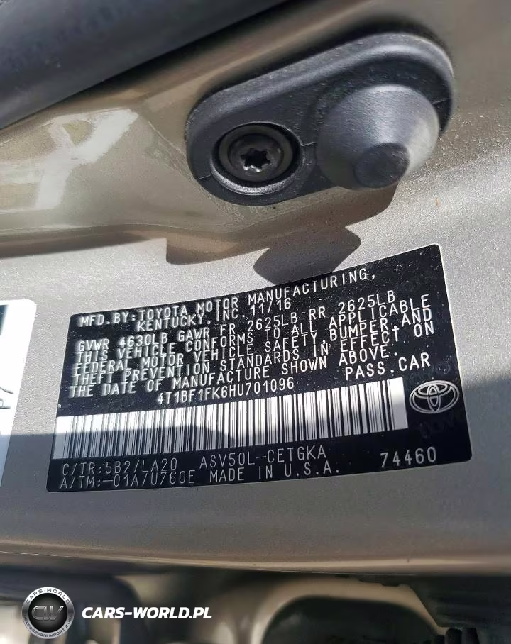 2017 Toyota Camry Xle VIN:4T1BF1FK6HU701096 - 12