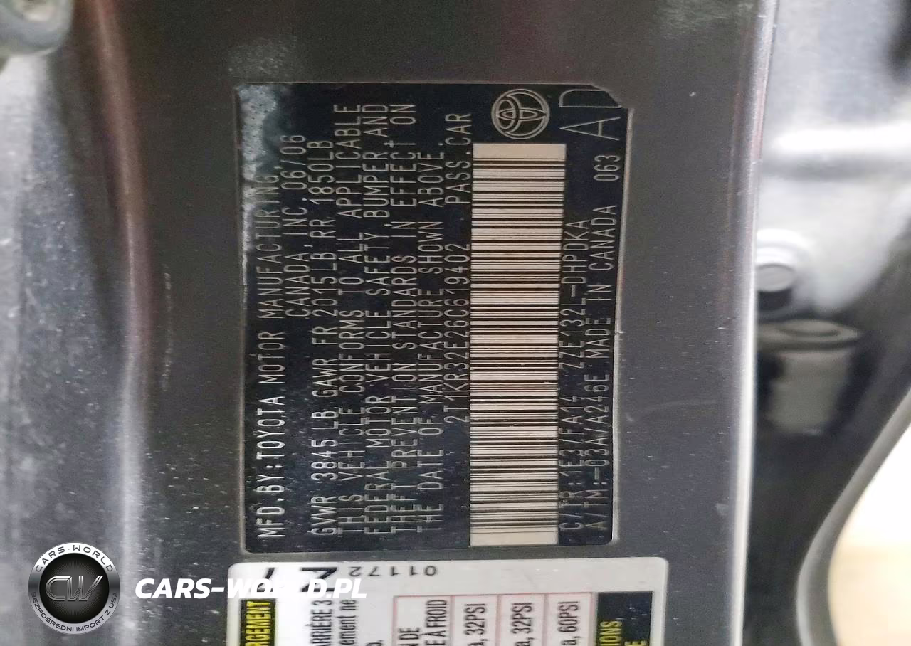 2006 Toyota Corolla Matrix Xr VIN:2T1KR32E26C619402 - 12