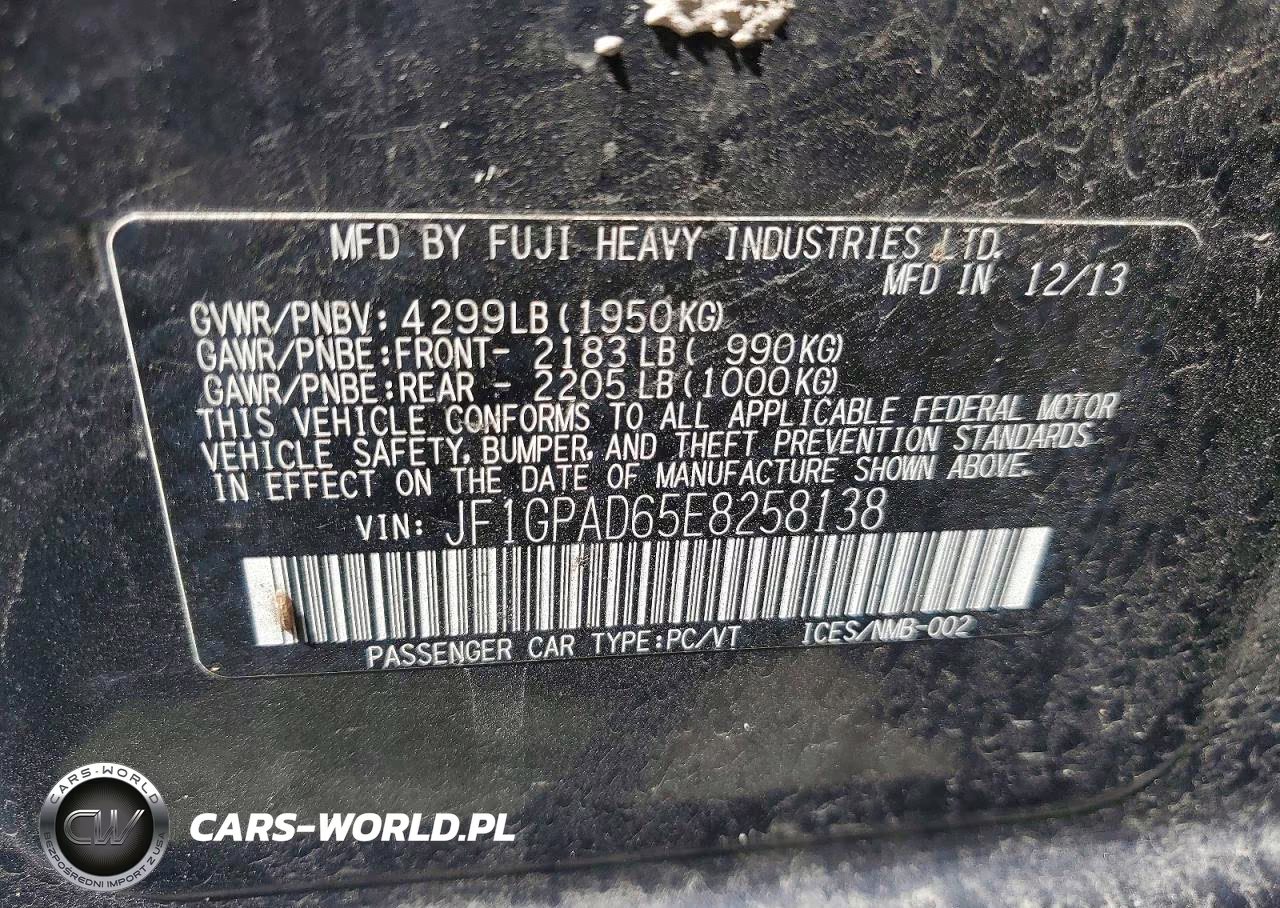2014 Subaru Impreza Premium VIN:JF1GPAD65E8258138 - 12