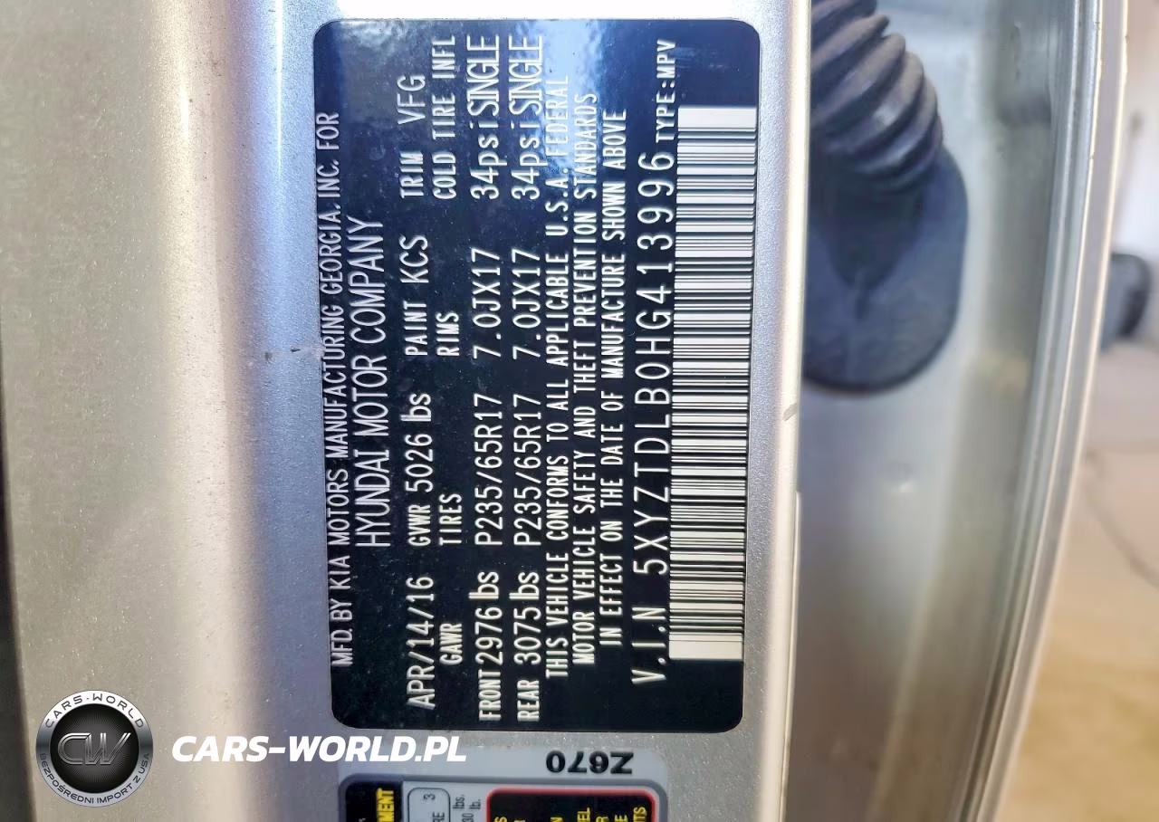 2017 Hyundai Santa Fe Sport 2.4L VIN:5XYZTDLB0HG413996 - 13