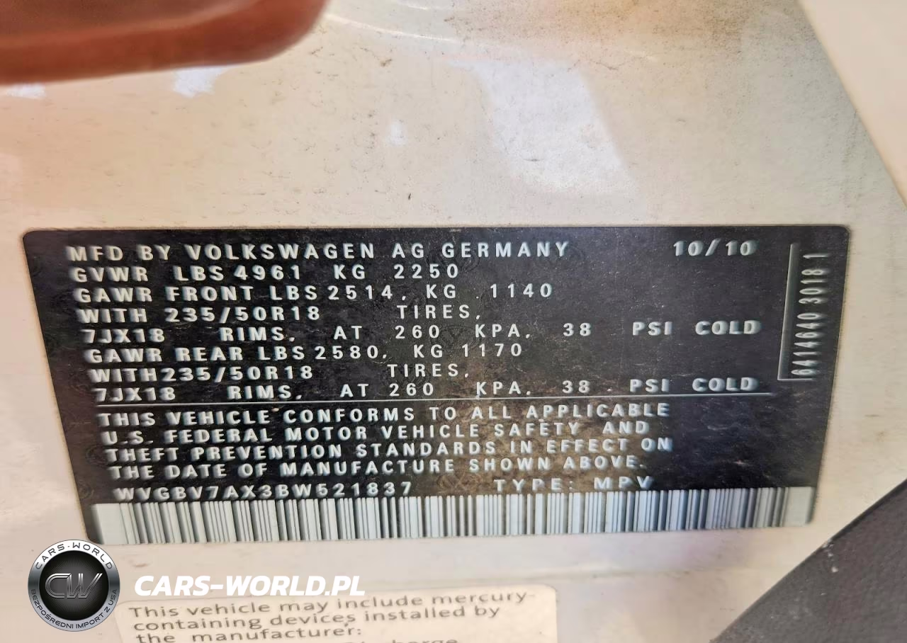 2011 Volkswagen Tiguan S VIN:WVGBV7AX3BW521837 - 13