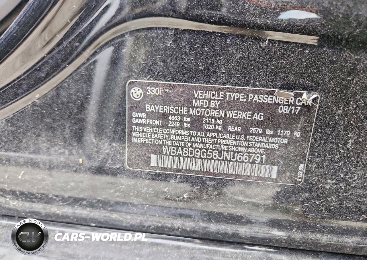 2018 BMW 330 Xi VIN:WBA8D9G58JNU66791 - 12
