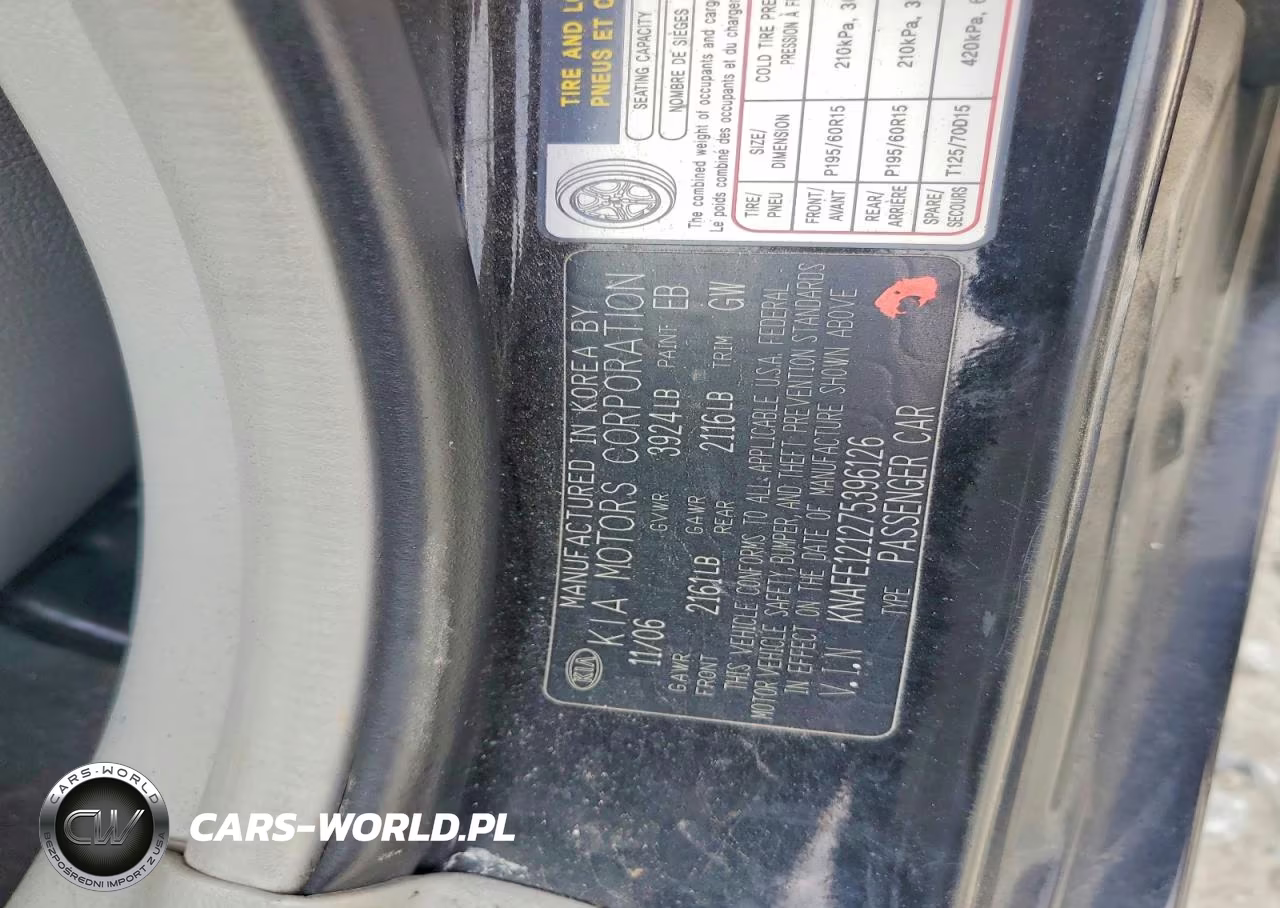 2007 Kia Spectra Lx VIN:KNAFE121275396126 - 12