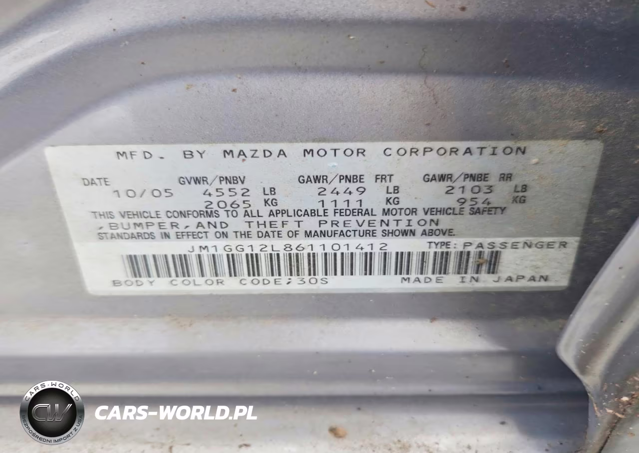 2006 Mazda Speed 6 VIN:JM1GG12L861101412 - 12