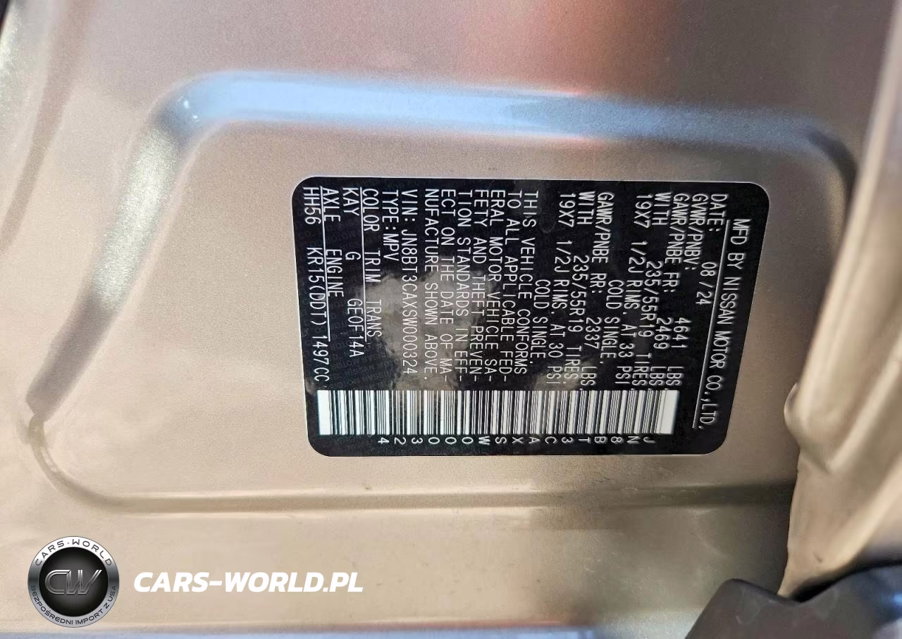 2025 Nissan Rogue Sl VIN:JN8BT3CAXSW000324 - 13