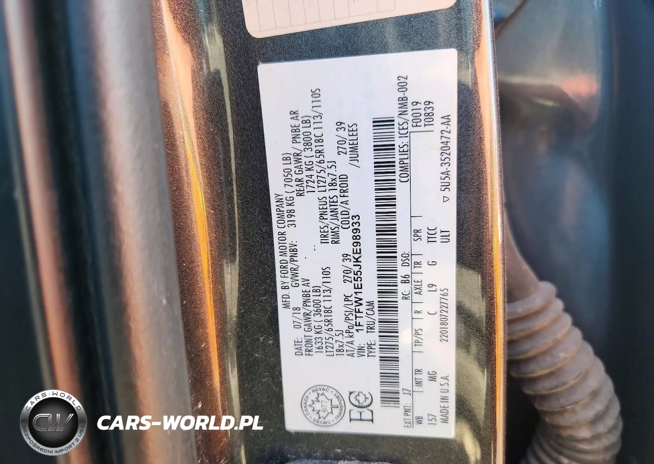 2018 Ford F150 Supercrew VIN:1FTFW1E55JKE98933 - 12