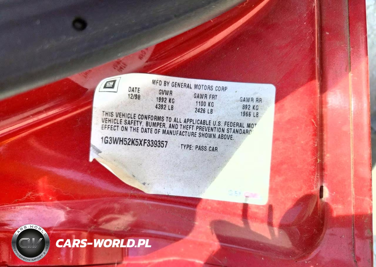 1999 Olds Intrigue Gls 4D Seda VIN:1G3WH52K5XF339357 - 12