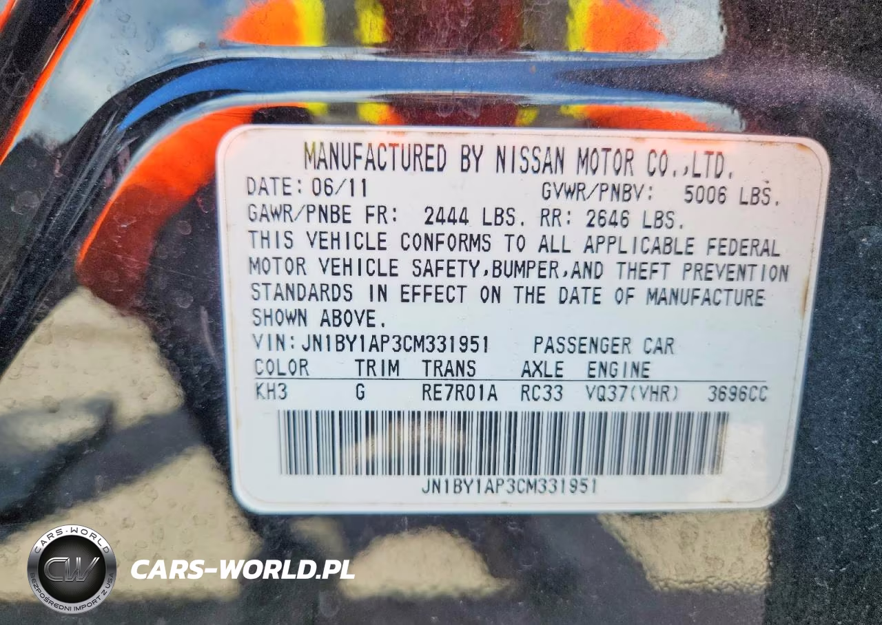 2012 Infiniti M37 VIN:JN1BY1AP3CM331951 - 12