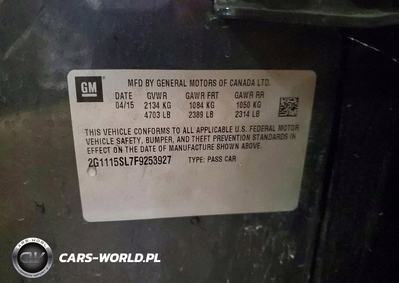 2015 Chevrolet Impala Lt VIN:2G1115SL7F9253927 - 12