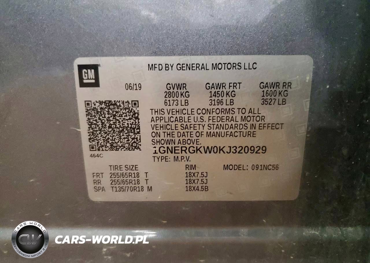 2019 Chevrolet Traverse Lt VIN:1GNERGKW0KJ320929 - 12