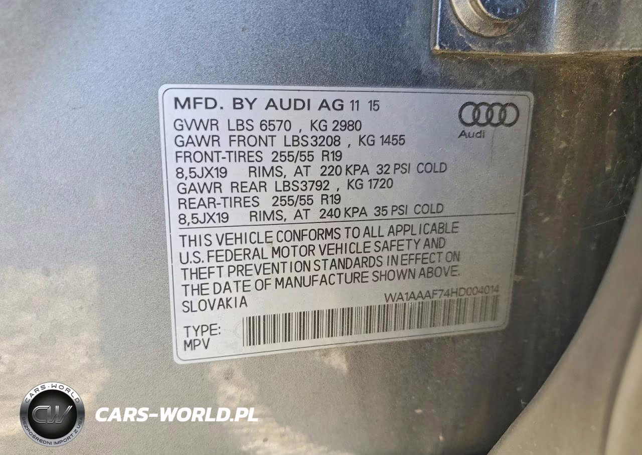 2017 Audi Q7 Premium VIN:WA1AAAF74HD004014 - 12