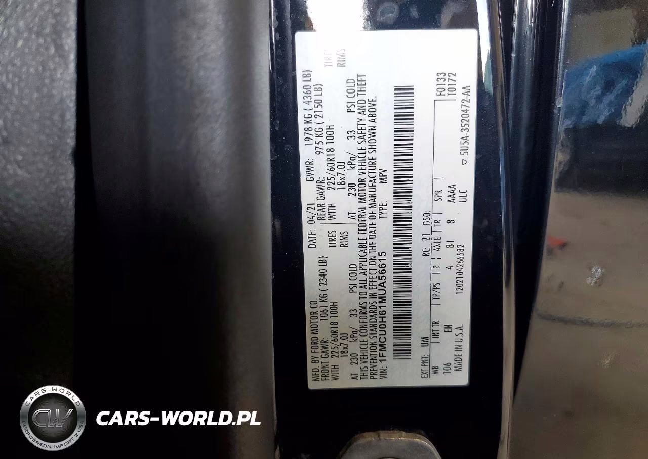 2021 Ford Escape Sel VIN:1FMCU0H61MUA56615 - 13