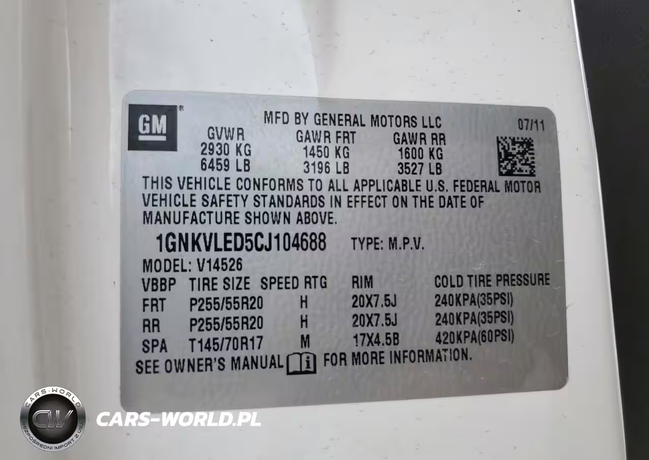 2012 Chevrolet Traverse Ltz VIN:1GNKVLED5CJ104688 - 13