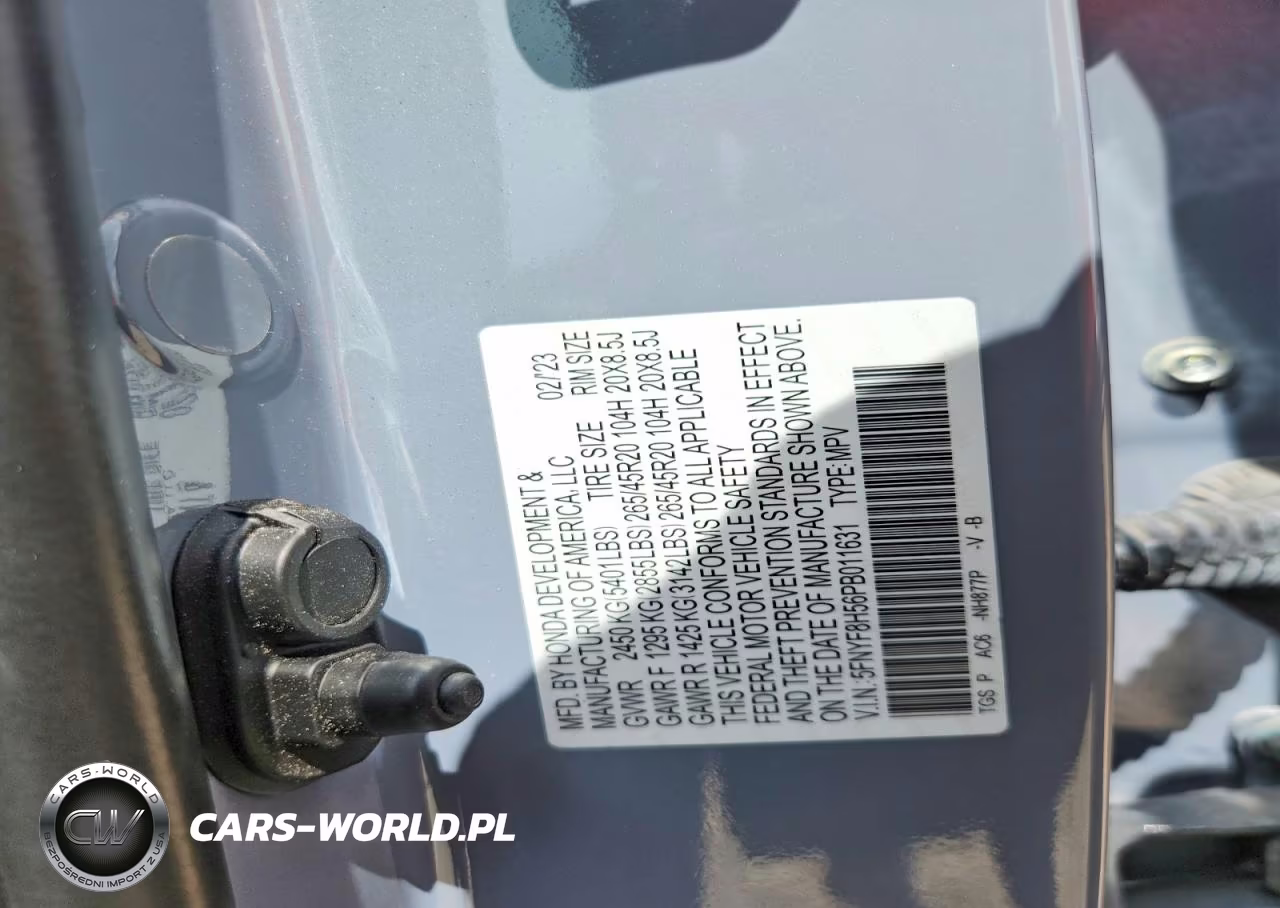2023 Honda Passport Exl VIN:5FNYF8H56PB011631 - 13