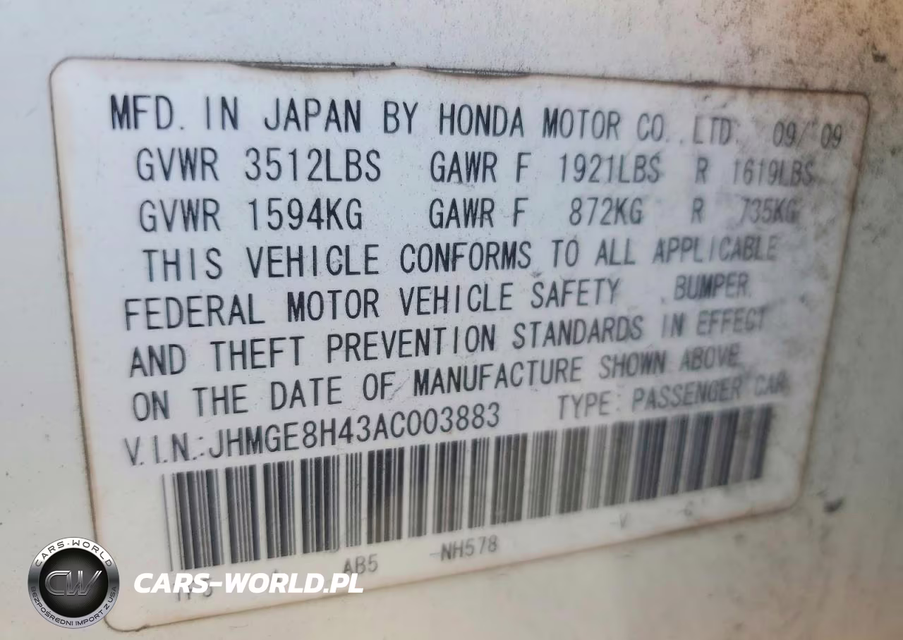 2010 Honda Fit Sport VIN:JHMGE8H43AC003883 - 13