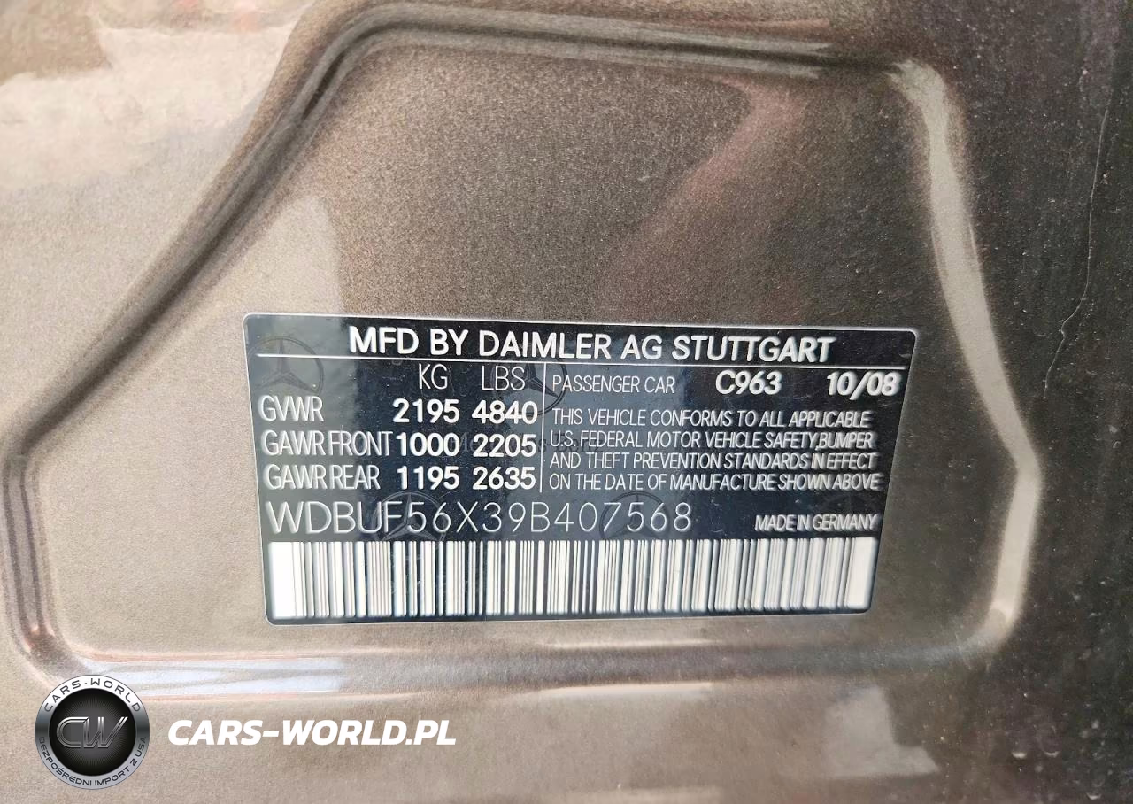 2009 Mercedes-Benz E 350 VIN:WDBUF56X39B407568 - 12