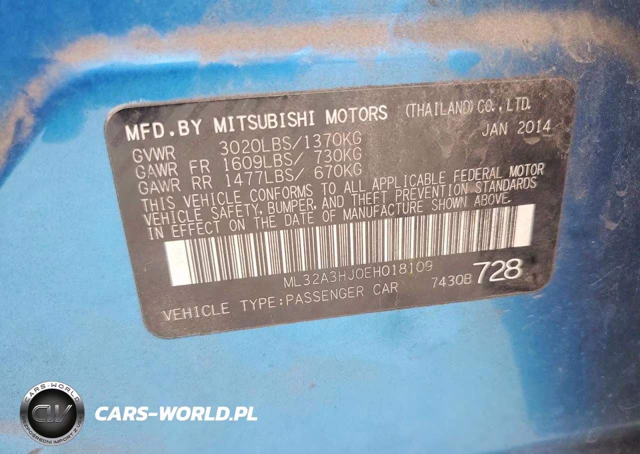 2014 Mitsubishi Mirage De VIN:ML32A3HJ0EH018109 - 12