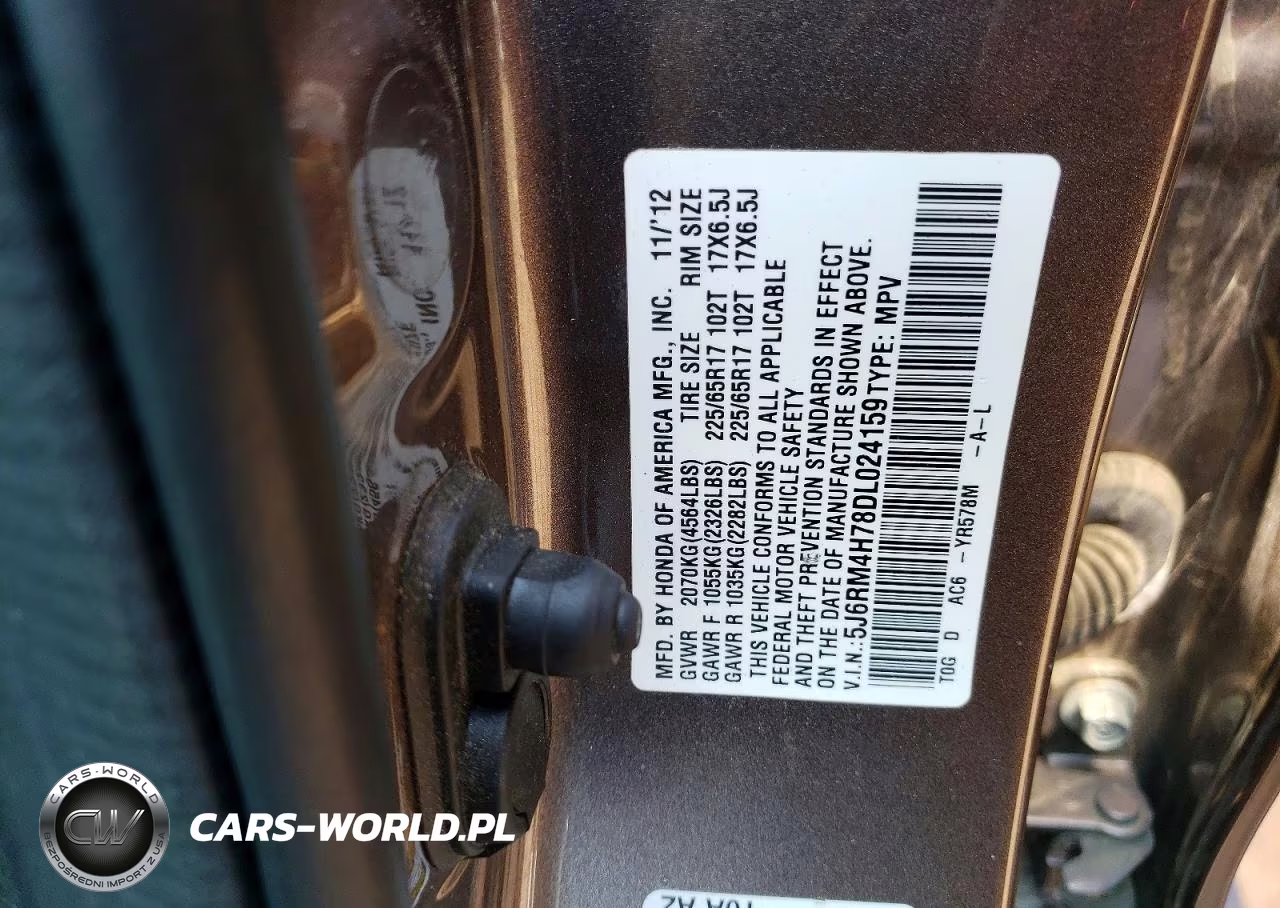 2013 Honda Cr-V Exl VIN:5J6RM4H78DL024159 - 13