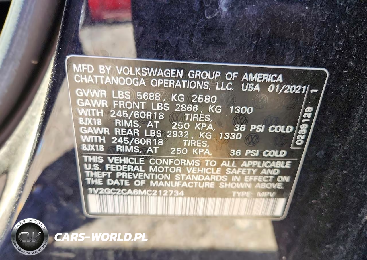2021 Volkswagen Atlas Cross Sport S VIN:1V2GC2CA6MC212734 - 13