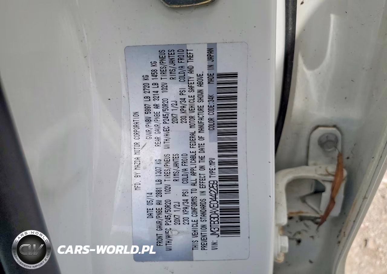 2014 Mazda Cx-9 Grand Touring VIN:JM3TB3DAXE0442259 - 13