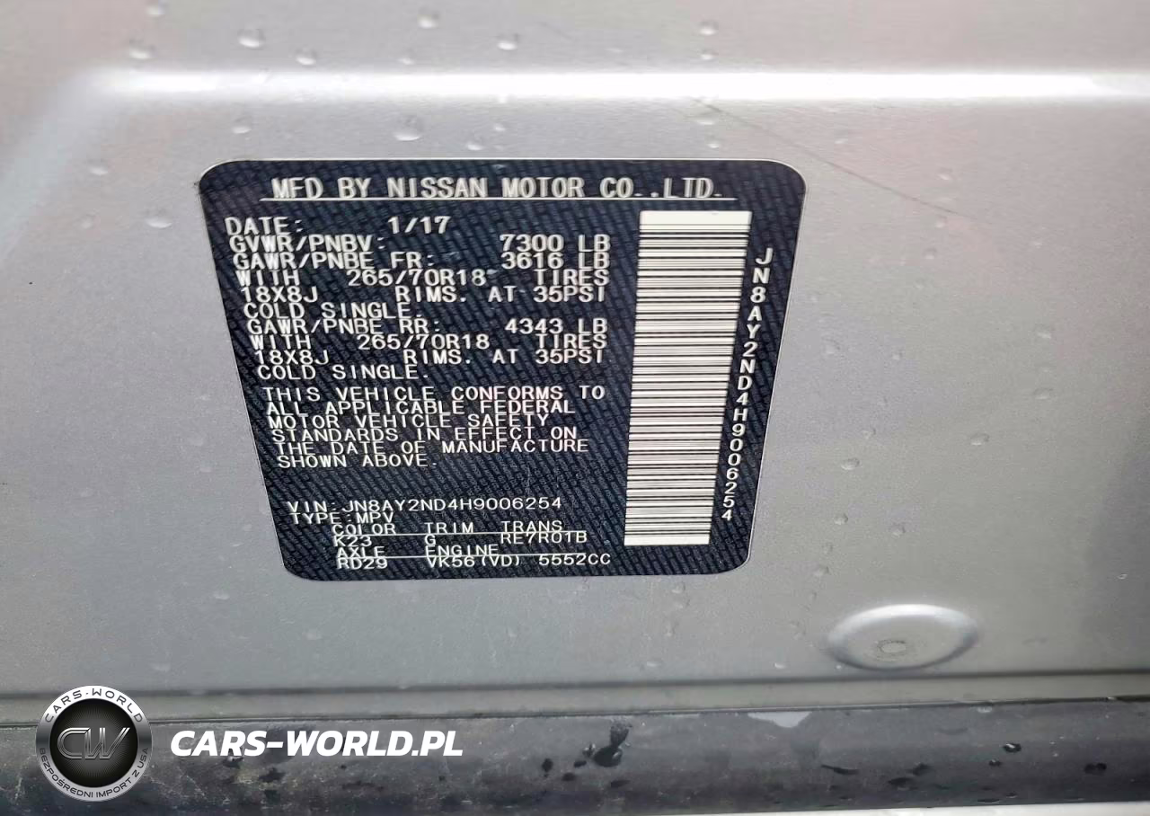 2017 Nissan Armada Sv VIN:JN8AY2ND4H9006254 - 12