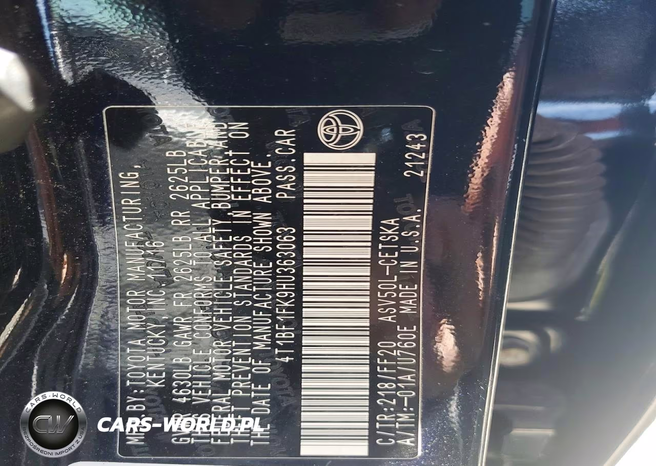 2017 Toyota Camry Se VIN:4T1BF1FK9HU363063 - 12
