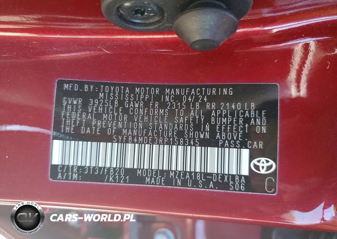 2024 Toyota Corolla Le VIN:5YFB4MDE3RP158345 - 12