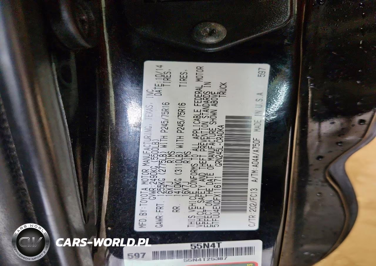 2015 Toyota Tacoma V6 VIN:5TFUU4EN0FX116171 - 13