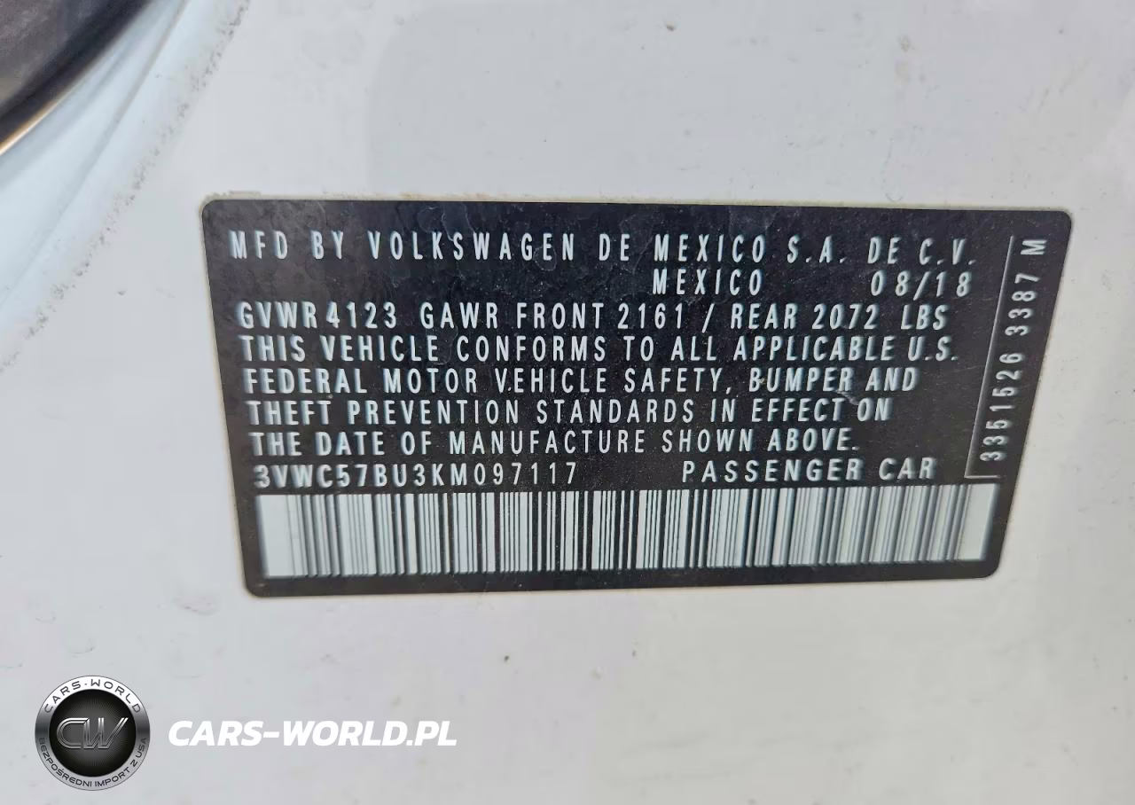 2019 Volkswagen Jetta S VIN:3VWC57BU3KM097117 - 12