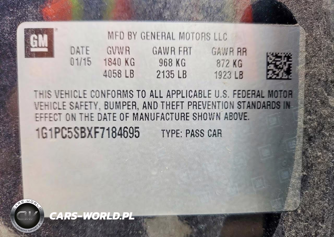 2015 Chevrolet Cruze Lt VIN:1G1PC5SBXF7184695 - 12