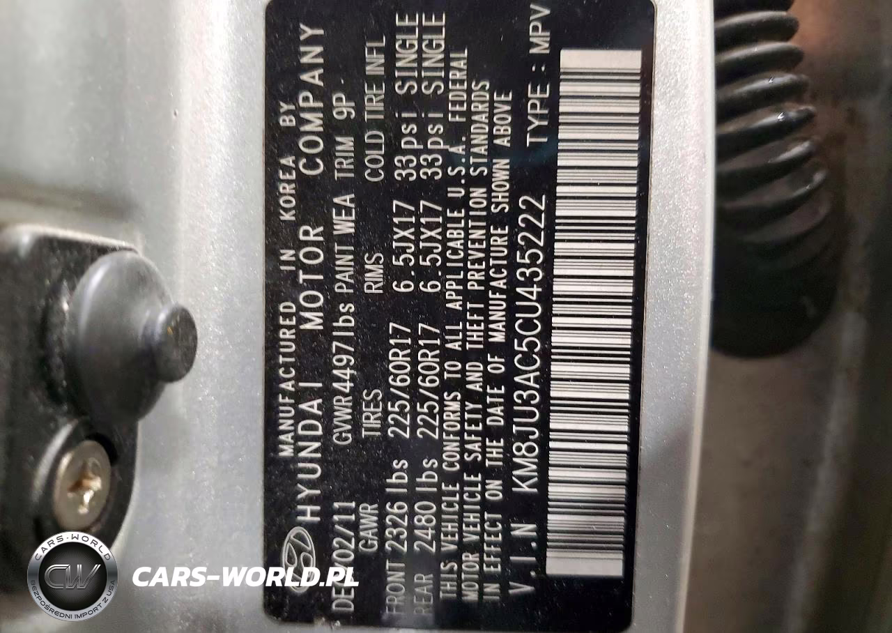 2012 Hyundai Tucson Gls VIN:KM8JU3AC5CU435222 - 13