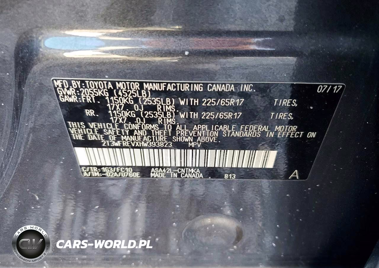 2017 Toyota Rav4 Xle VIN:2T3WFREVXHW393823 - 14