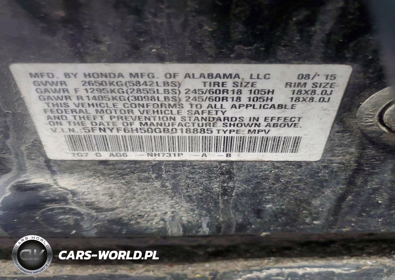 2016 Honda Pilot Exl VIN:5FNYF6H50GB018885 - 13