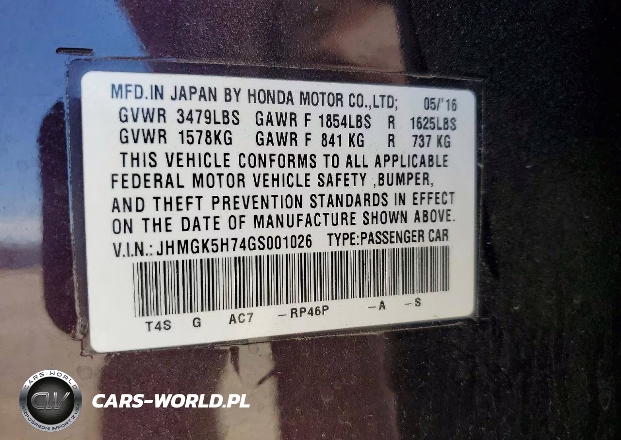 2016 Honda Fit Ex VIN:JHMGK5H74GS001026 - 12