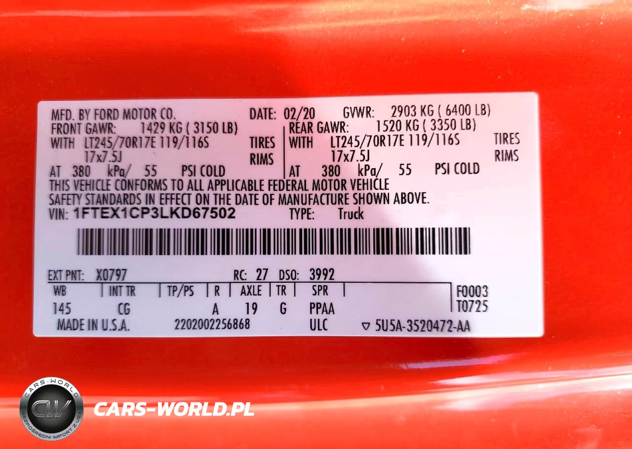 2020 Ford F150 Super Cab VIN:1FTEX1CP3LKD67502 - 12