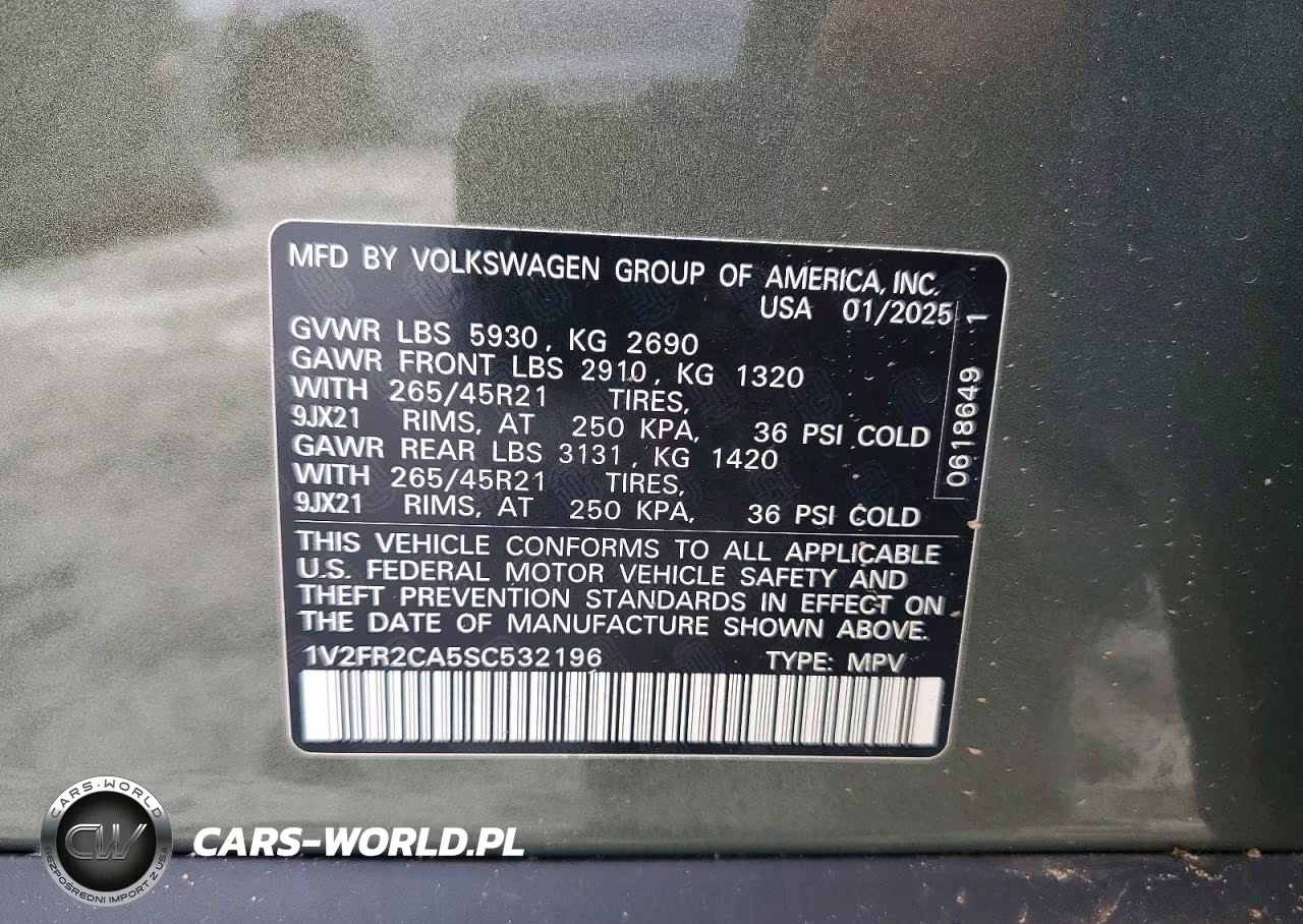 2025 Volkswagen Atlas Sel Premium R-Line VIN:1V2FR2CA5SC532196 - 13