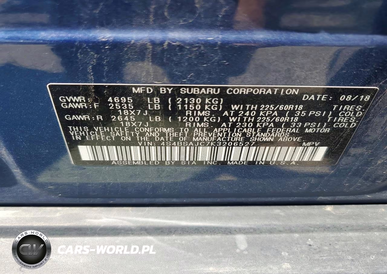 2019 Subaru Outback 2.5I Limited VIN:4S4BSAJC7K3206527 - 12