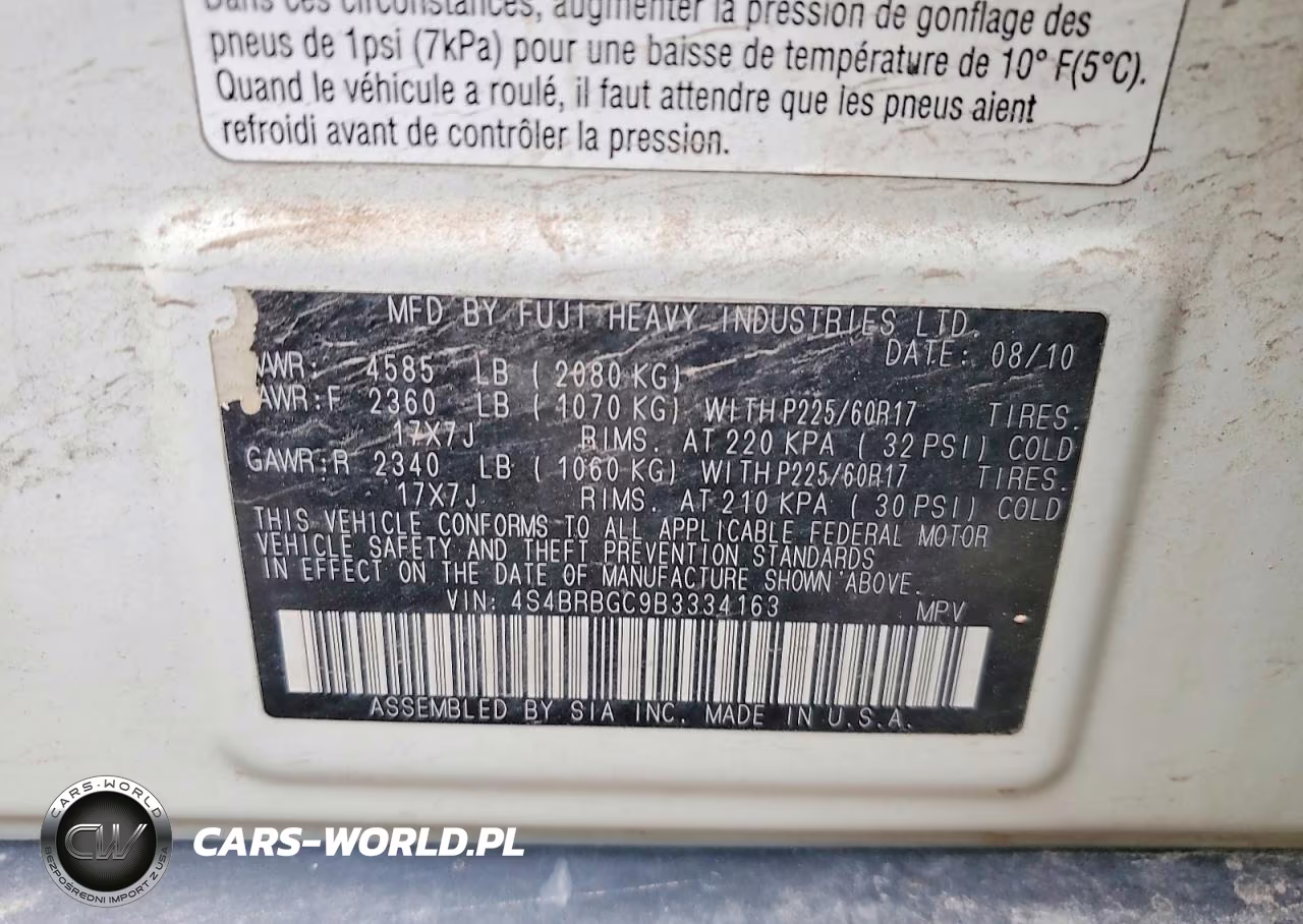 2011 Subaru Outback 2.5I Premium VIN:4S4BRBGC9B3334163 - 13