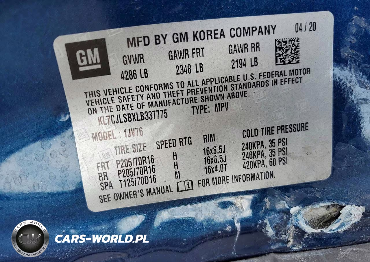 2020 Chevrolet Trax 1Lt VIN:KL7CJLSBXLB337775 - 12