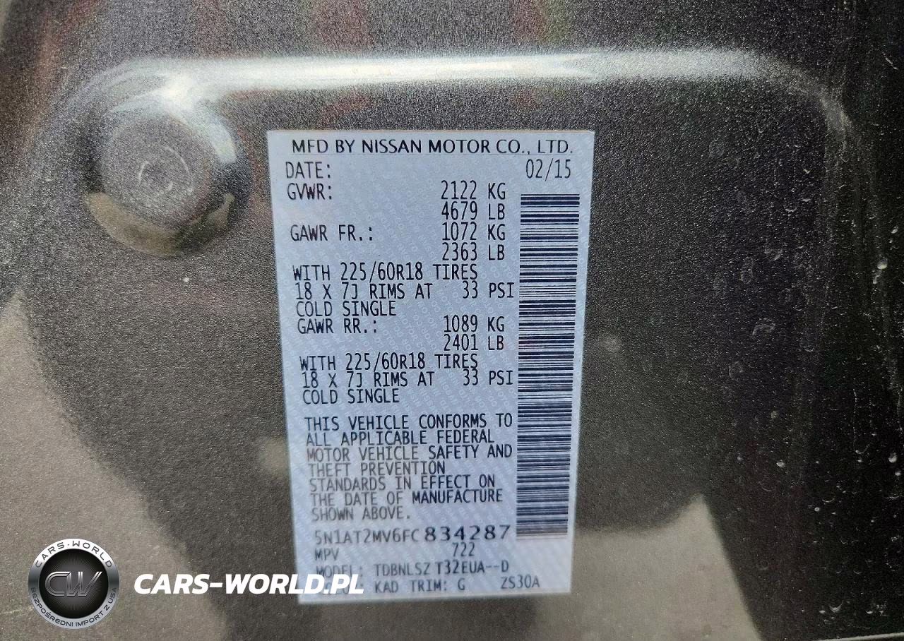 2015 Nissan Rogue Sl VIN:5N1AT2MV6FC834287 - 13